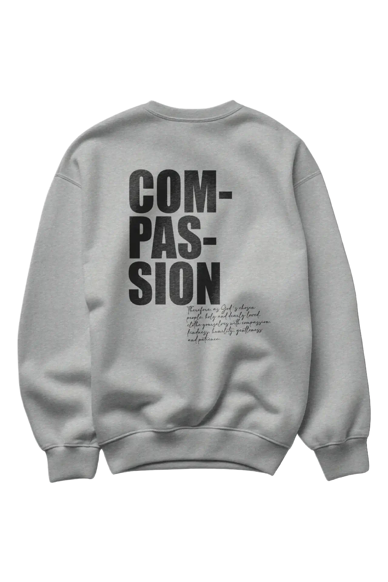 Compassion - Sweatshirt compassion ljusgra l Kristna kläder och presenter kristna kläder på svenska