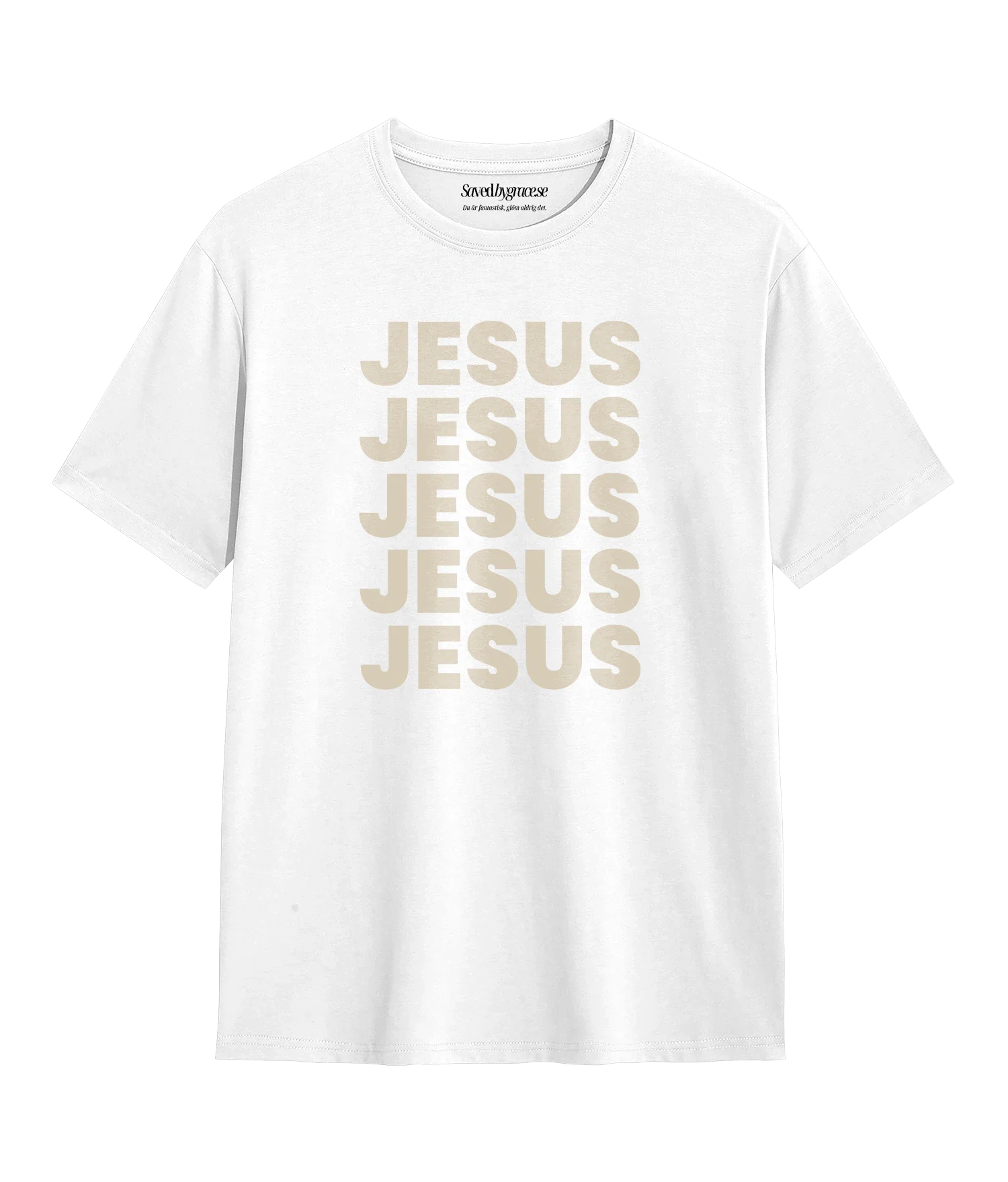 Jesus, Jesus, Jesus - Normal fit JESUSJESUSJESUS VIT Kristna kläder och presenter Jesus, Jesus, Jesus - Normal fit - Bild 2
