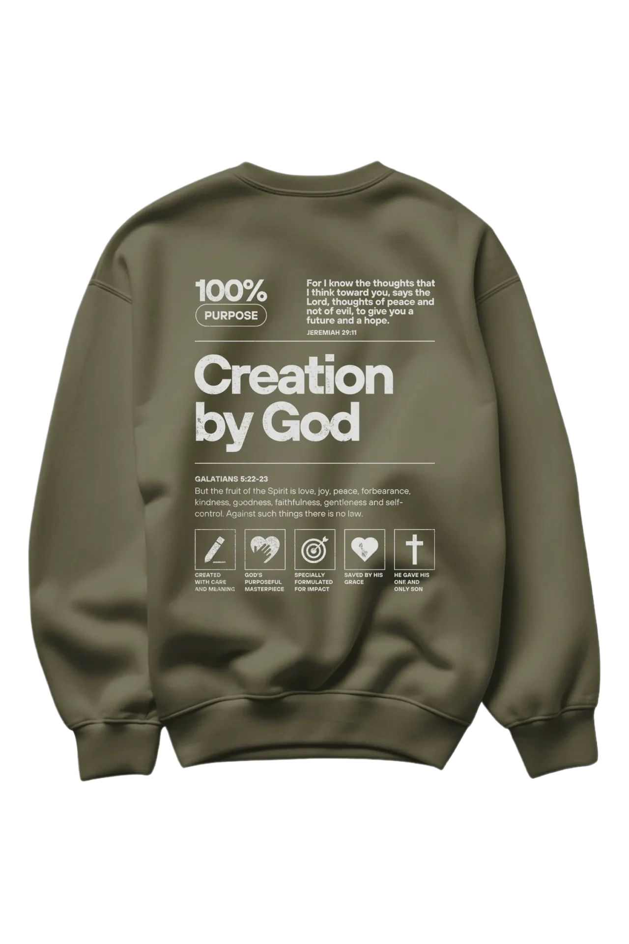 Creation by God - Sweatshirt creation crew militar Kristna kläder och presenter Creation by God - Sweatshirt - Bild 4