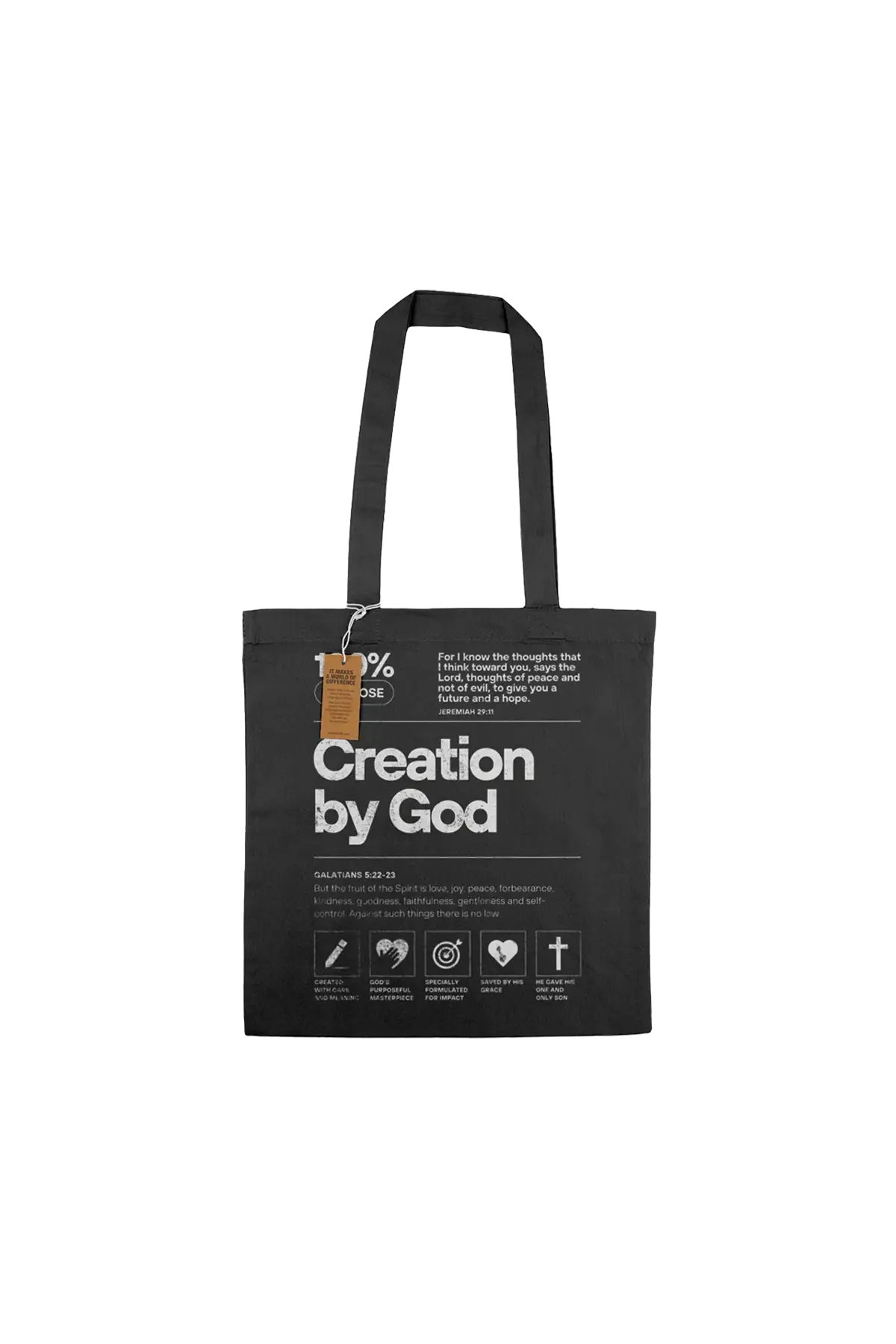 Creation by God - Tote creation tote svart Kristna kläder och presenter Creation by God - Tote - Bild 3