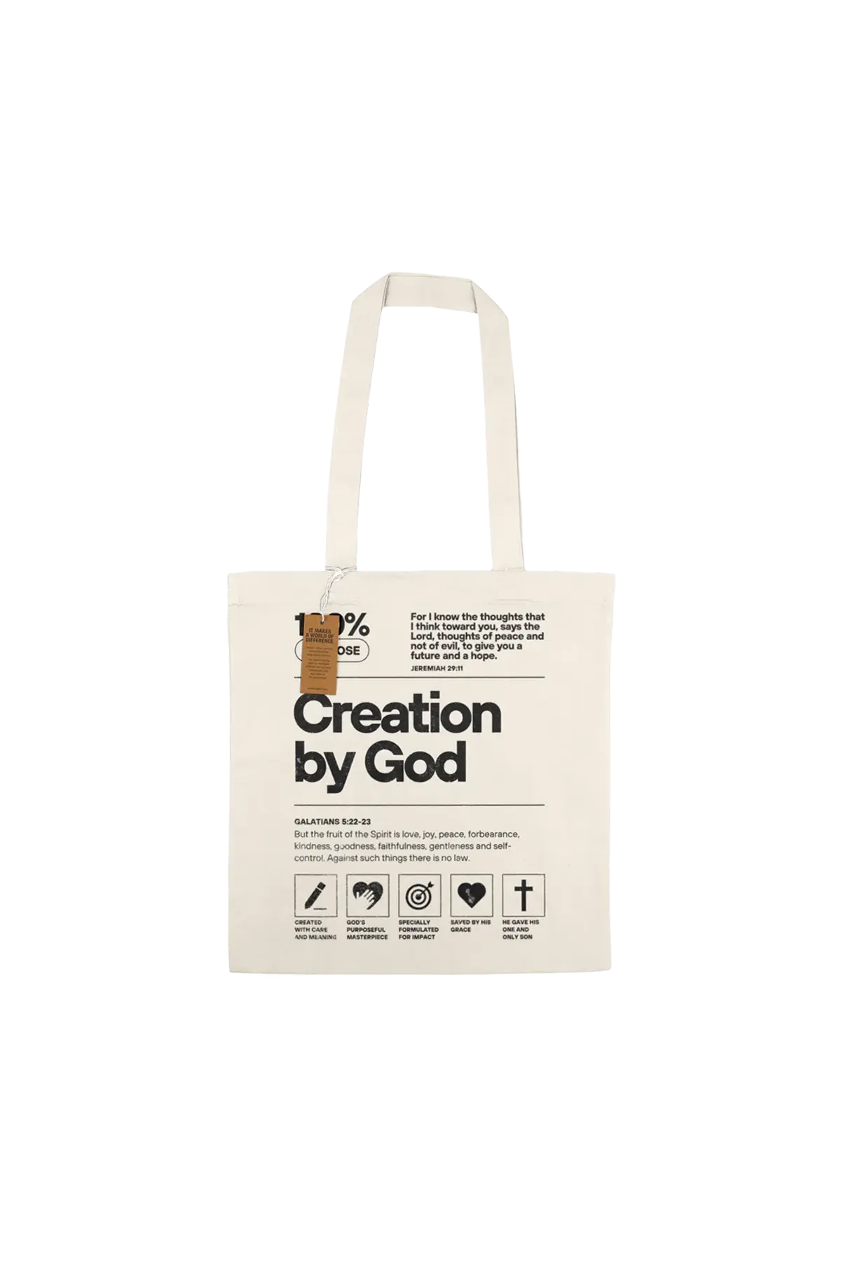 Creation by God - Tote creation tote vit Kristna kläder och presenter Creation by God - Tote - Bild 2