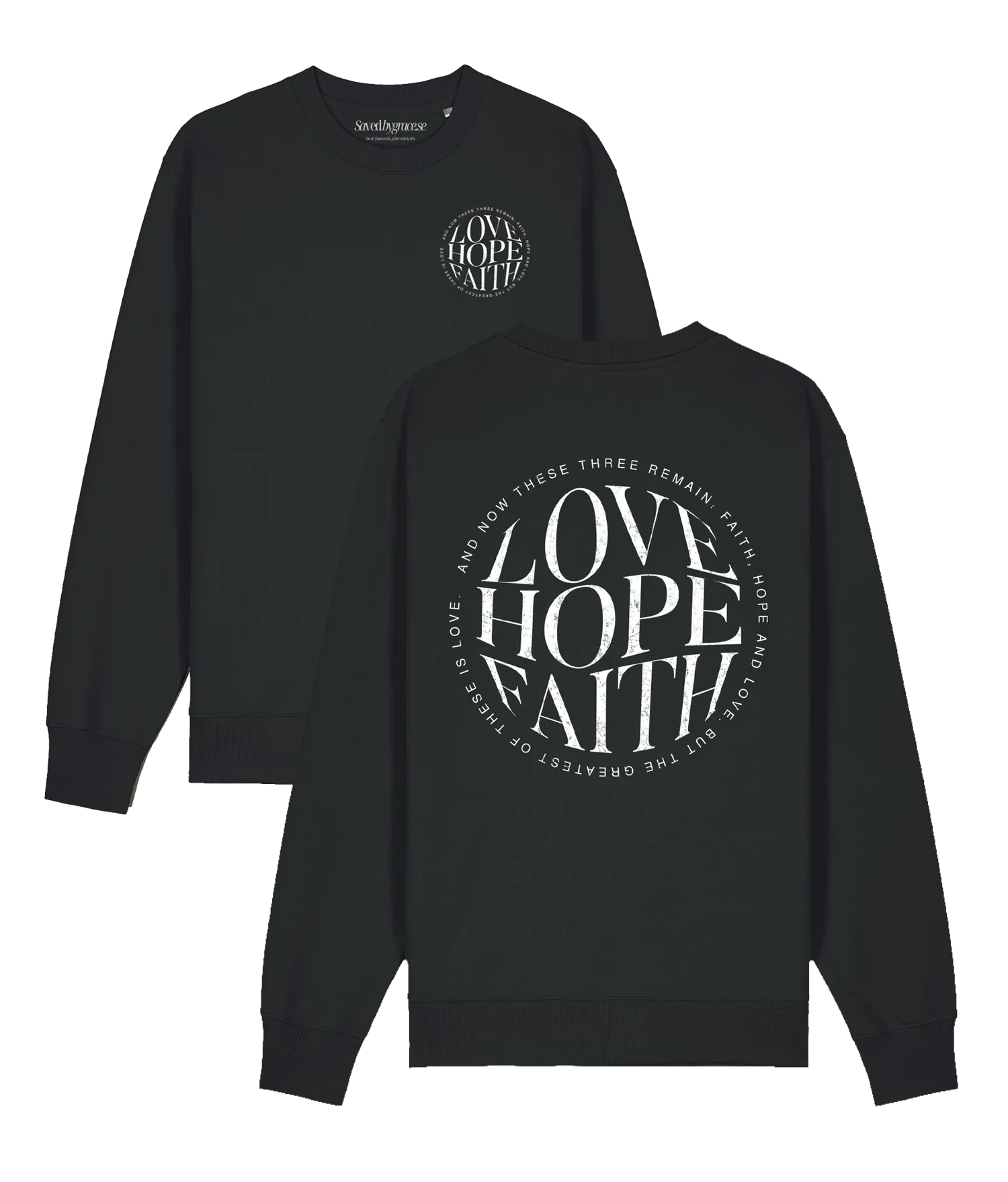 Love-faith-hope - Sweatshirt faith love hope black both Kristna kläder och presenter Love-faith-hope - Sweatshirt - Bild 2