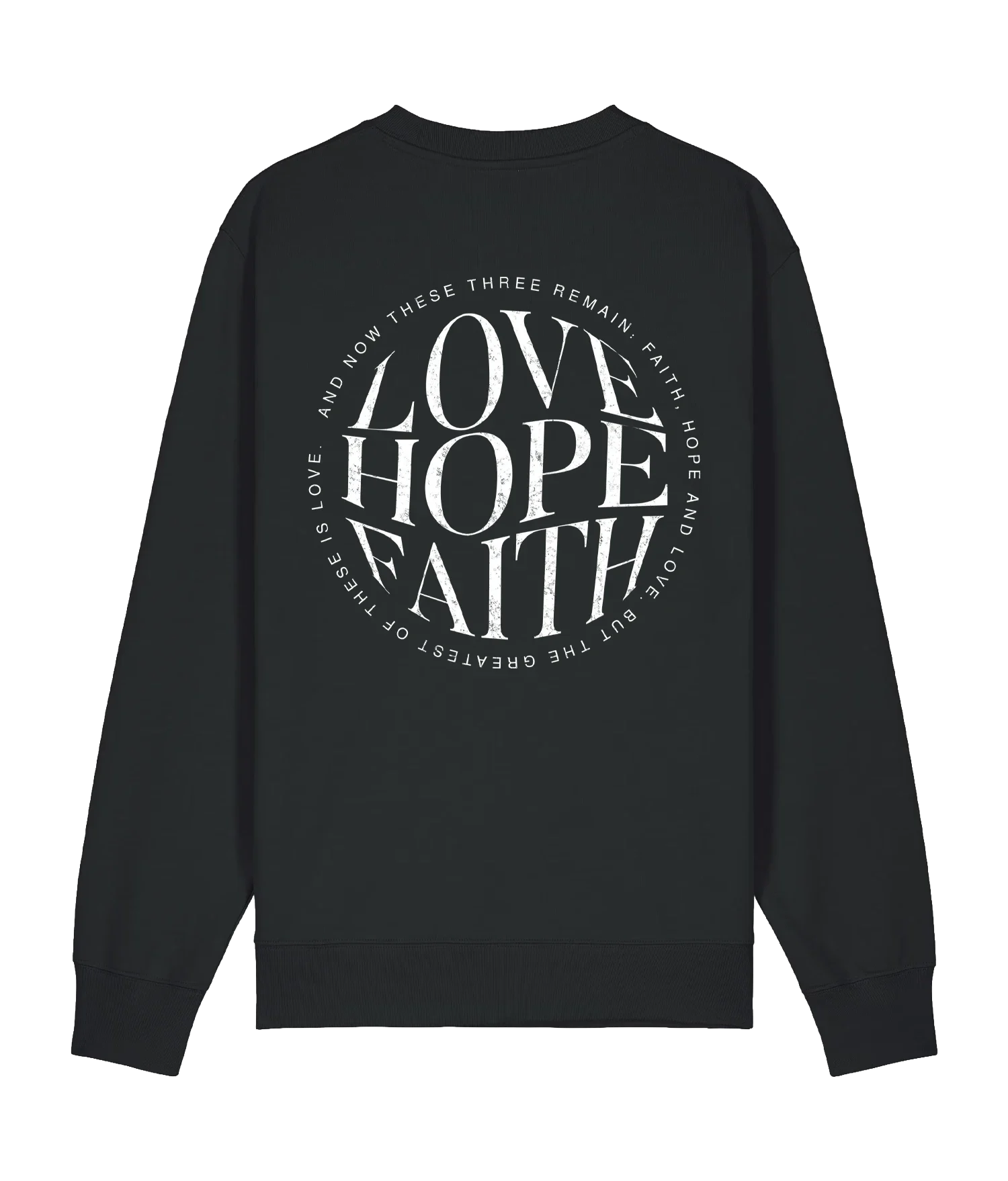 Love-faith-hope - Sweatshirt faith love hope svart 1 Kristna kläder och presenter Love-faith-hope - Sweatshirt - Bild 7