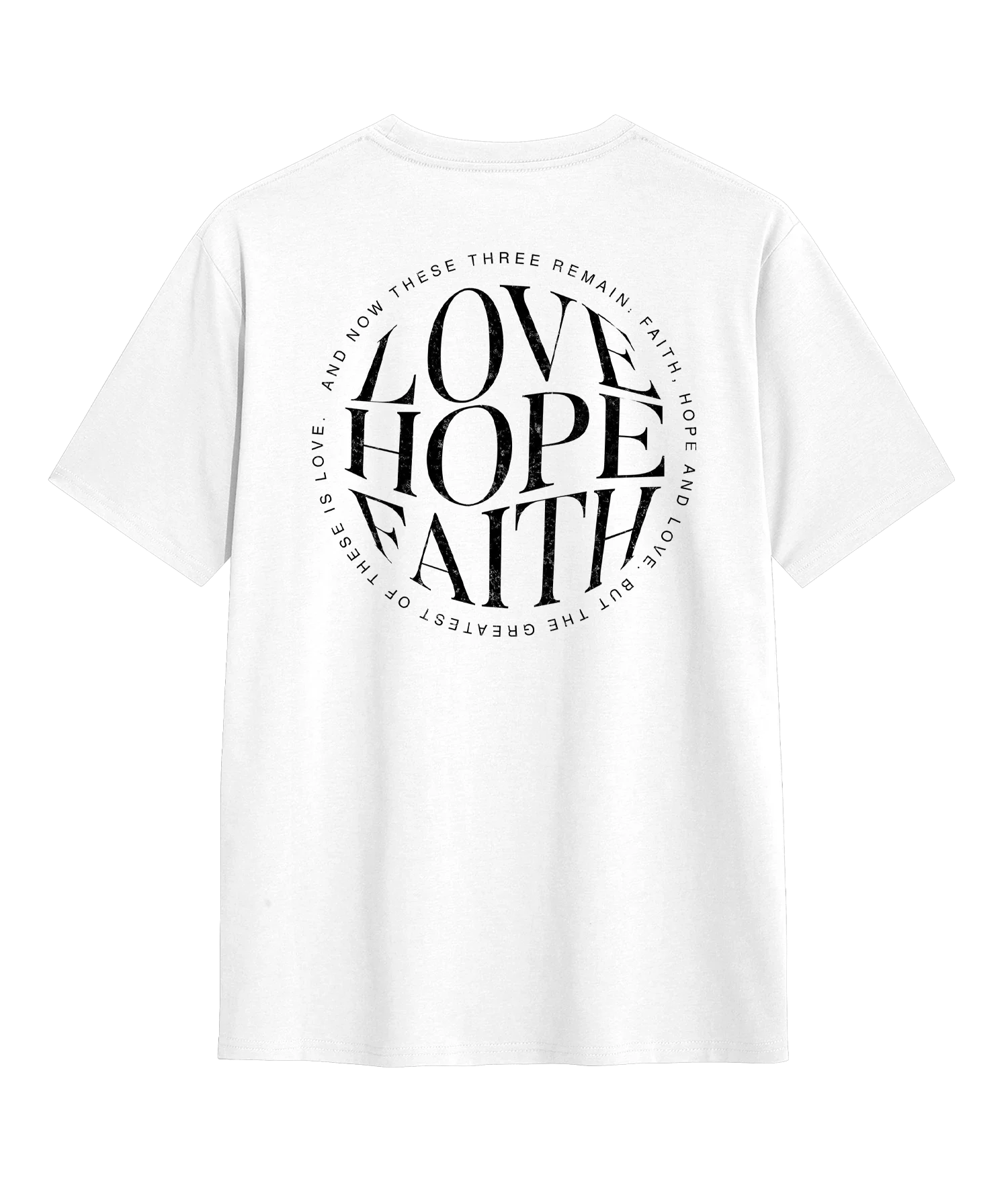 Love faith hope - Normal fit love faith hope bak vit Kristna kläder och presenter Love faith hope - Normal fit - Bild 3