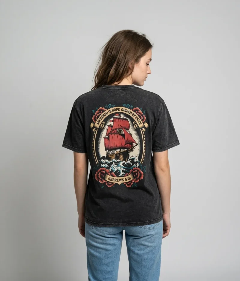 Anchored in hope - Stone washed tee