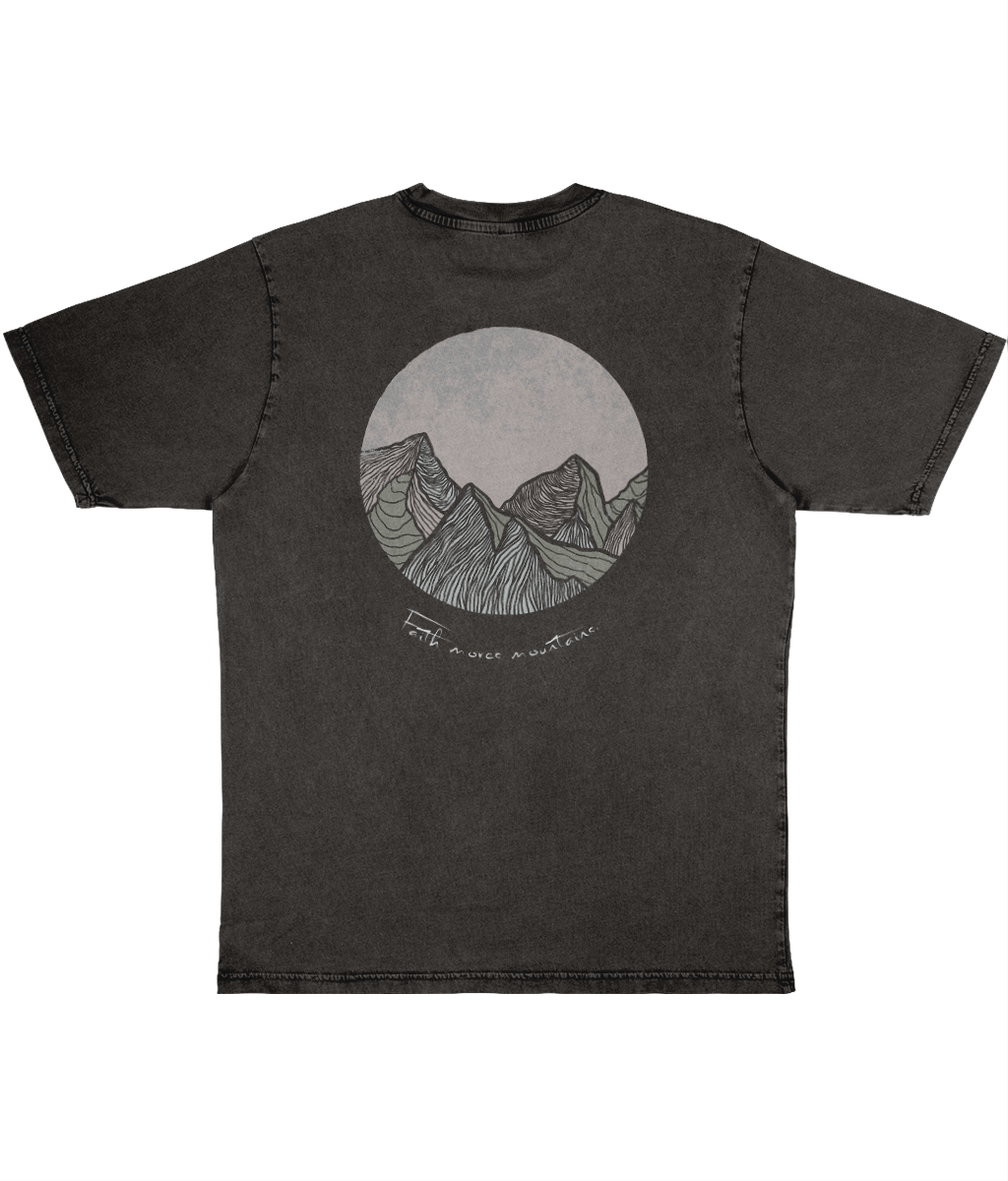 Faith moves mountains - Stone washed tee klader med bibelord 2 Kristna kläder och presenter Faith moves mountains - Stone washed tee - Bild 2