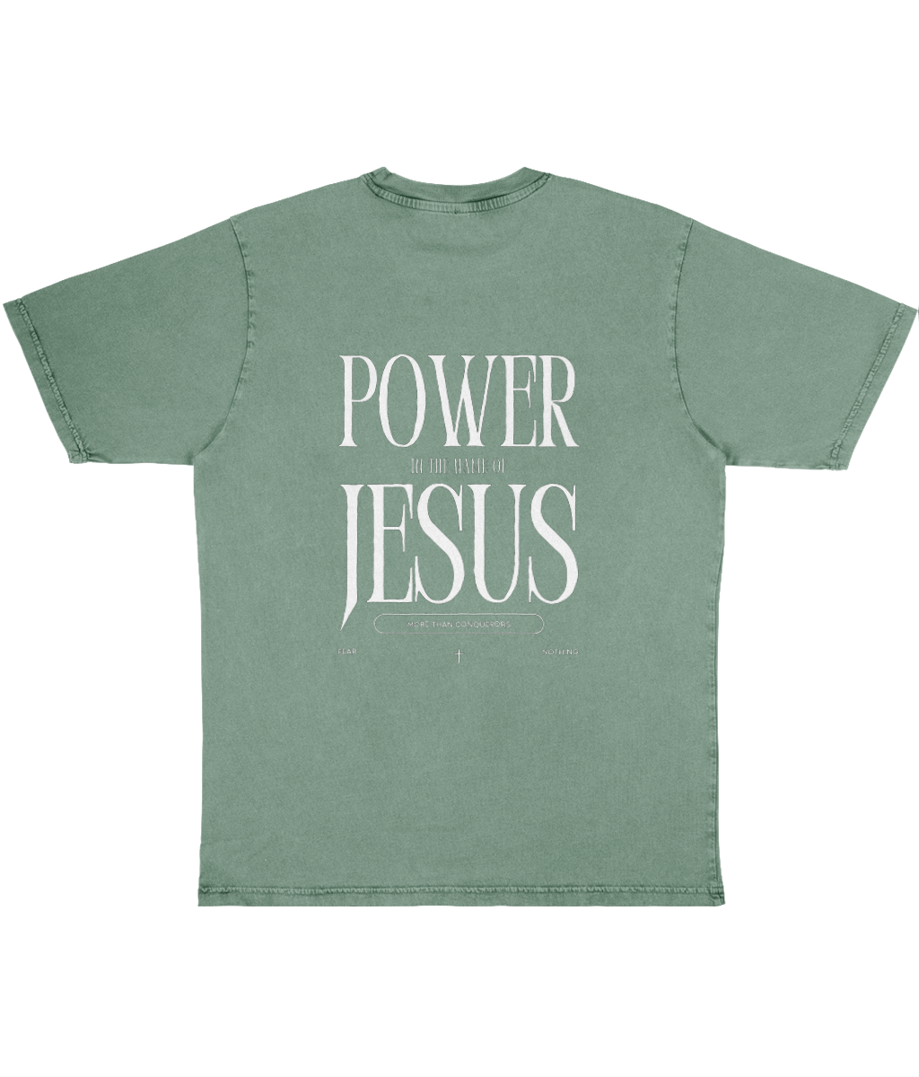 Power of Jesus - stone washed tee mockup f2b51be986d41274167d1ca459208c09 Kristna kläder och presenter Power of Jesus - stone washed tee - Bild 2